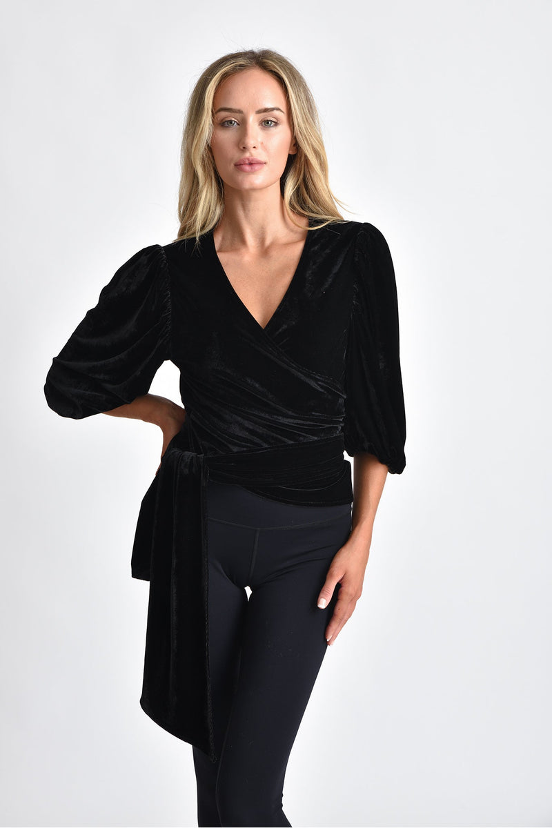 VIVA VELVET WRAP TOP