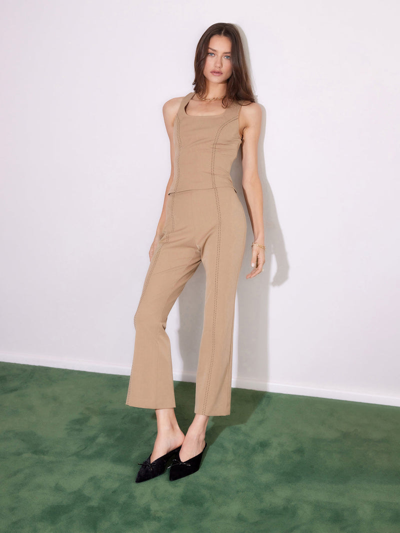 SIGOURNEY SADDLE STITCH PANTS - CAMEL