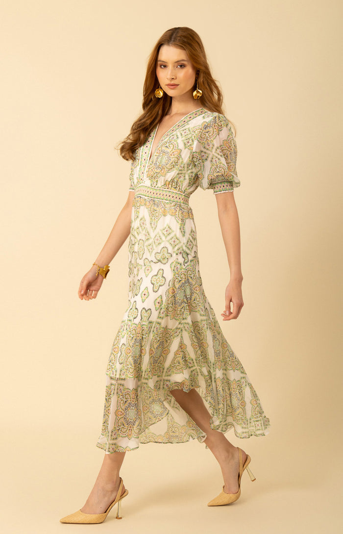 MALAYA CHIFFON DRESS - LIME