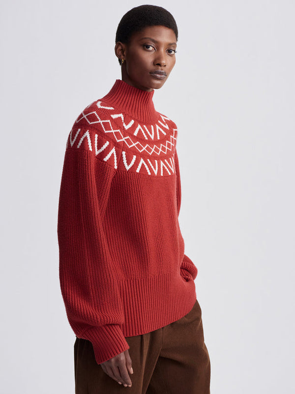 MARCIE YOKE KNIT - RED