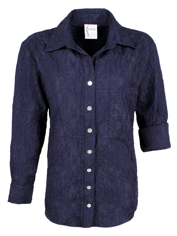 ANDIE BOYFRIEND SHIRT - NAVY