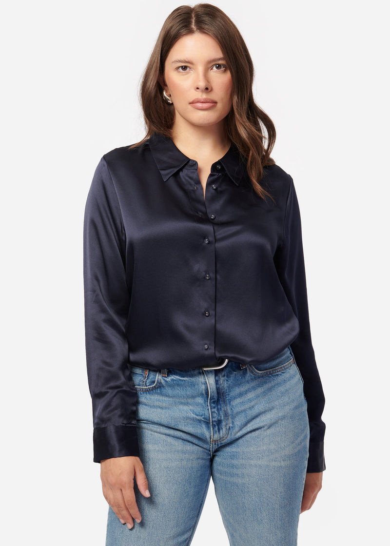 CROSBY BLOUSE-NAVY