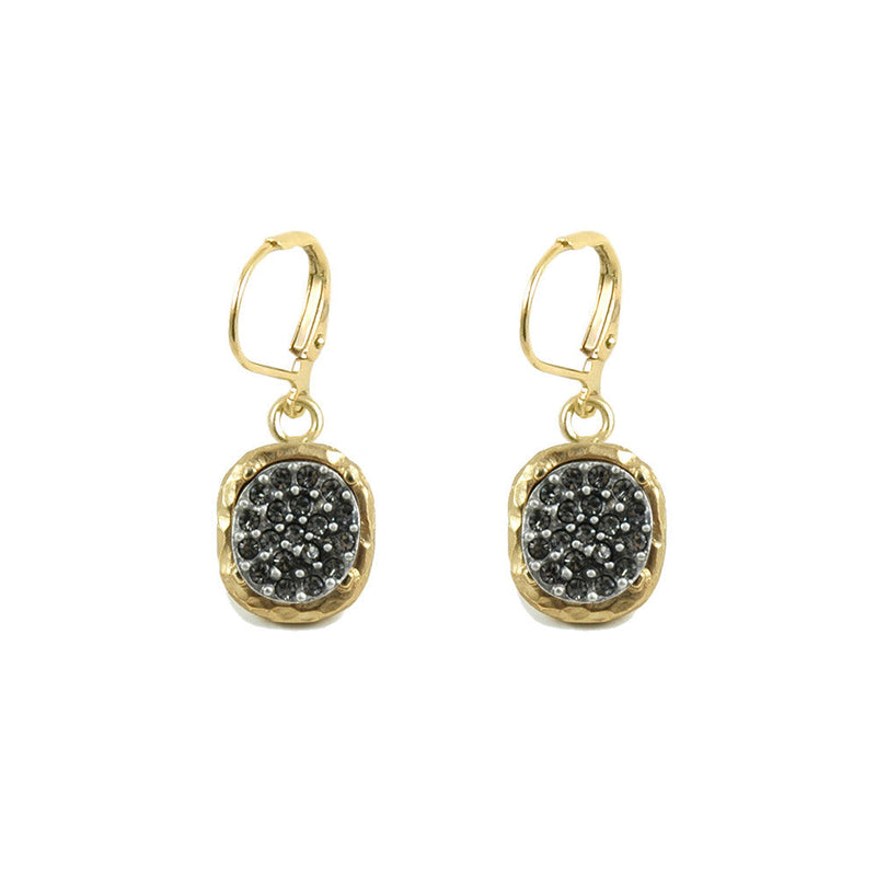 GOLD PAVIA PAVE & FRAME DANGLE EARRINGS