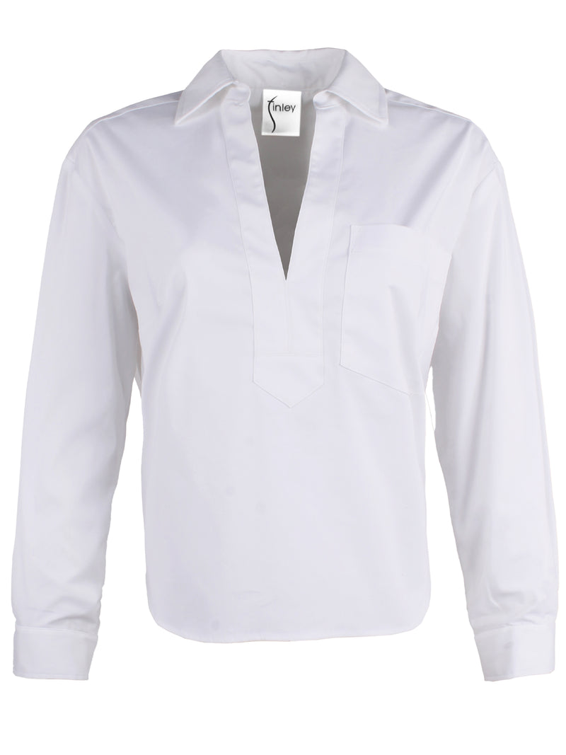 JONI POPOVER SHIRT - WHITE