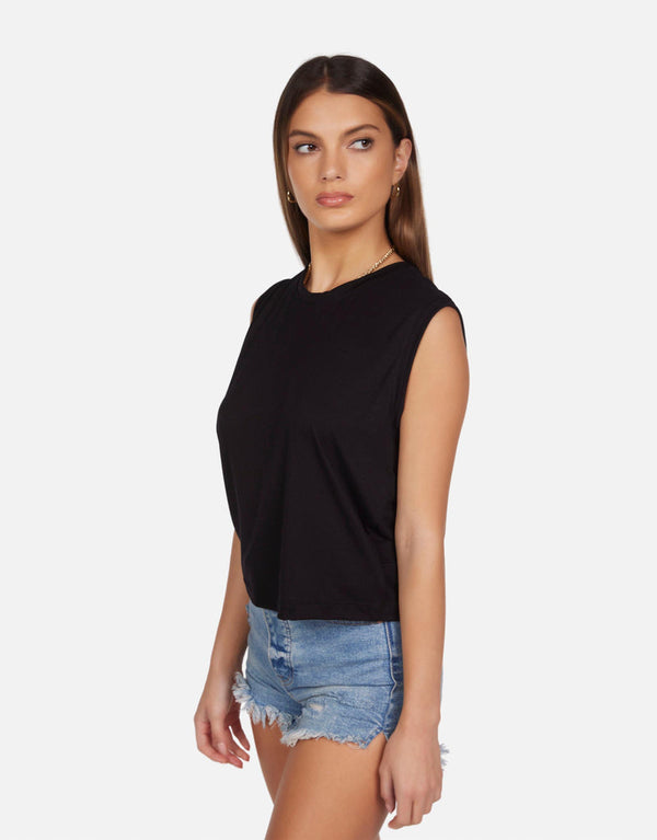 ENZZO CROP TANK - BLK