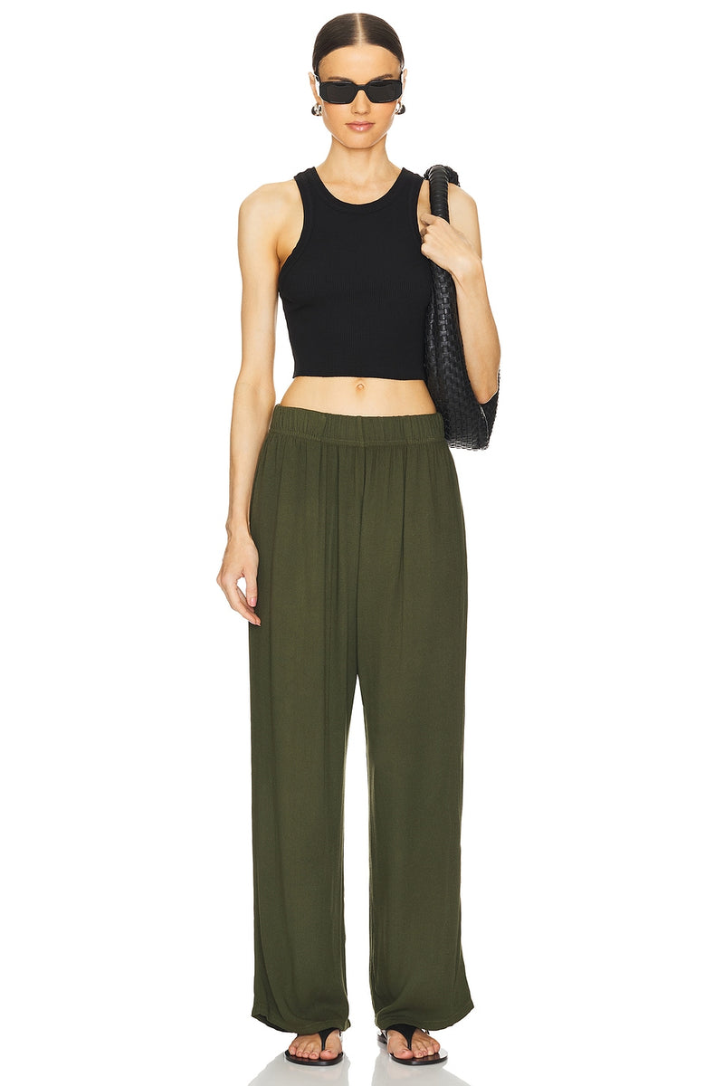 MABEL WIDE LEG PANT - ARMY