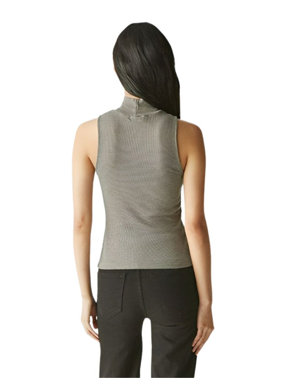 LINO SHINE MOCK NECK TANK - GRANITE