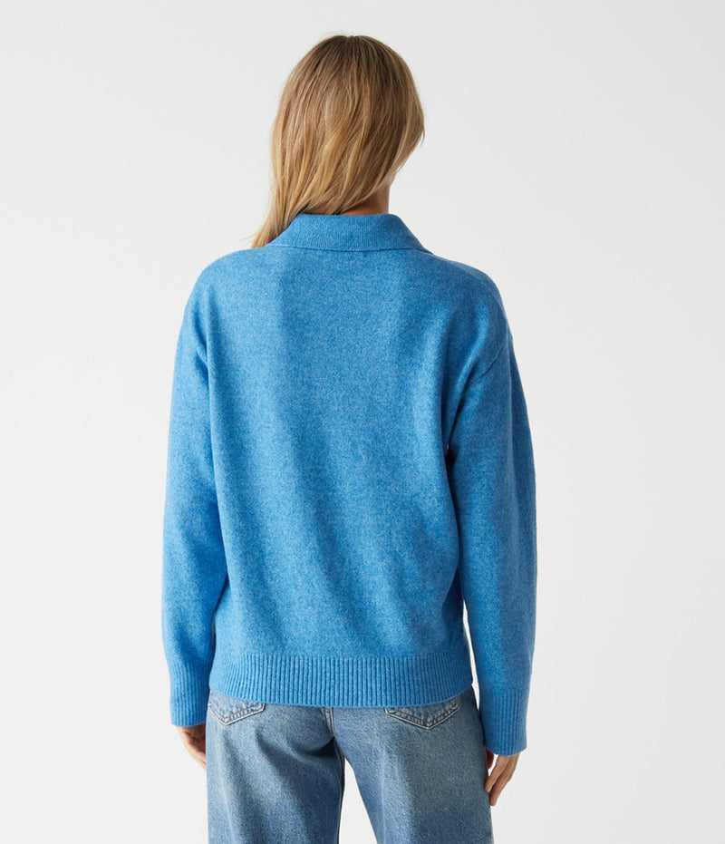 JONAS JOHNNY COLLAR SWEATER - SKY