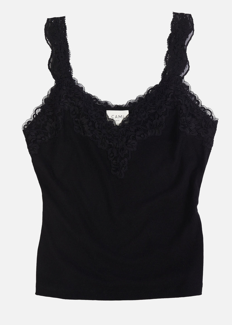 LANI RIB KNIT TANK - BLACK