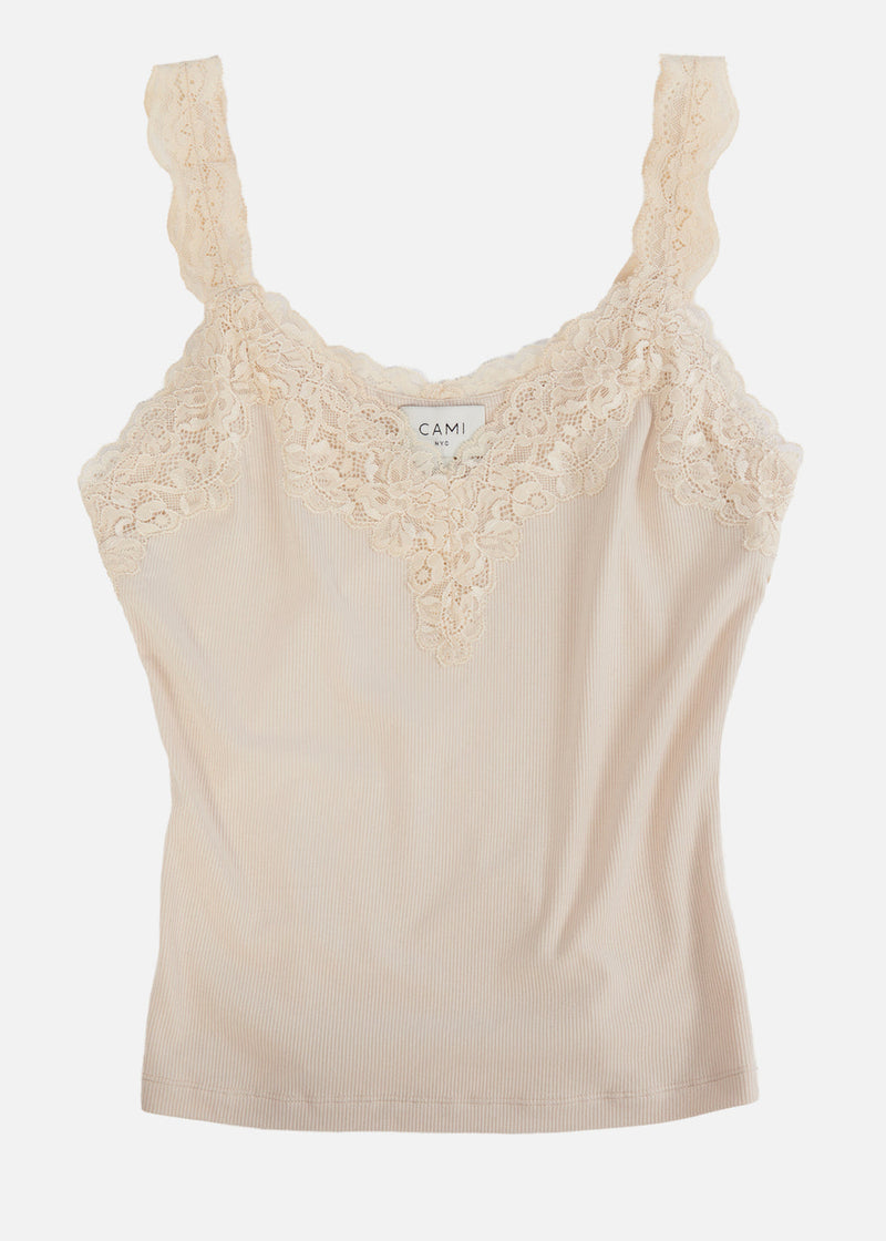 LANI RIB KNIT TANK - BONE