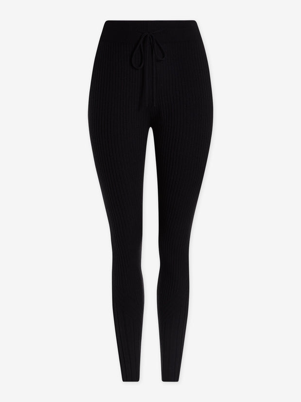 AIDEN KNIT LEGGING - BLACK