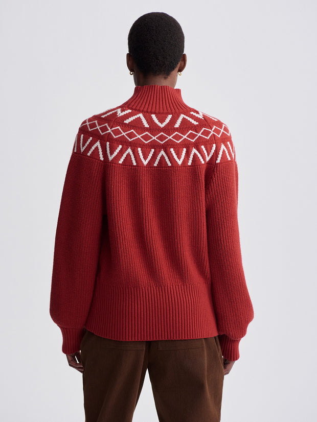 MARCIE YOKE KNIT - RED