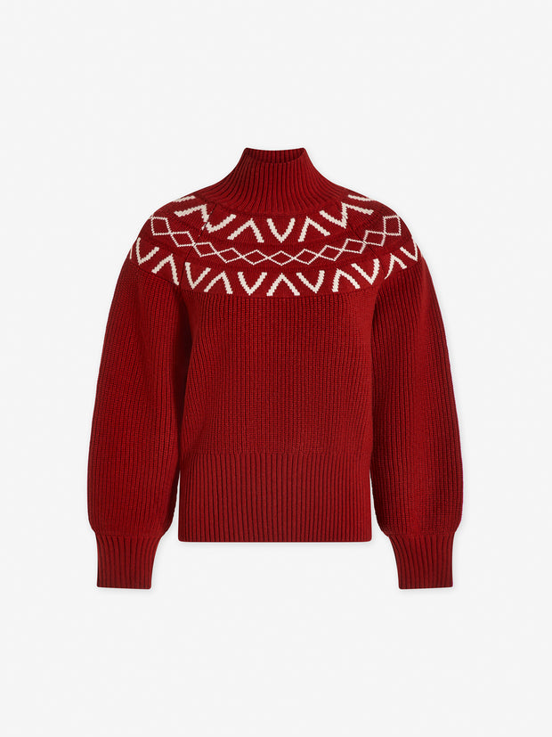 MARCIE YOKE KNIT - RED