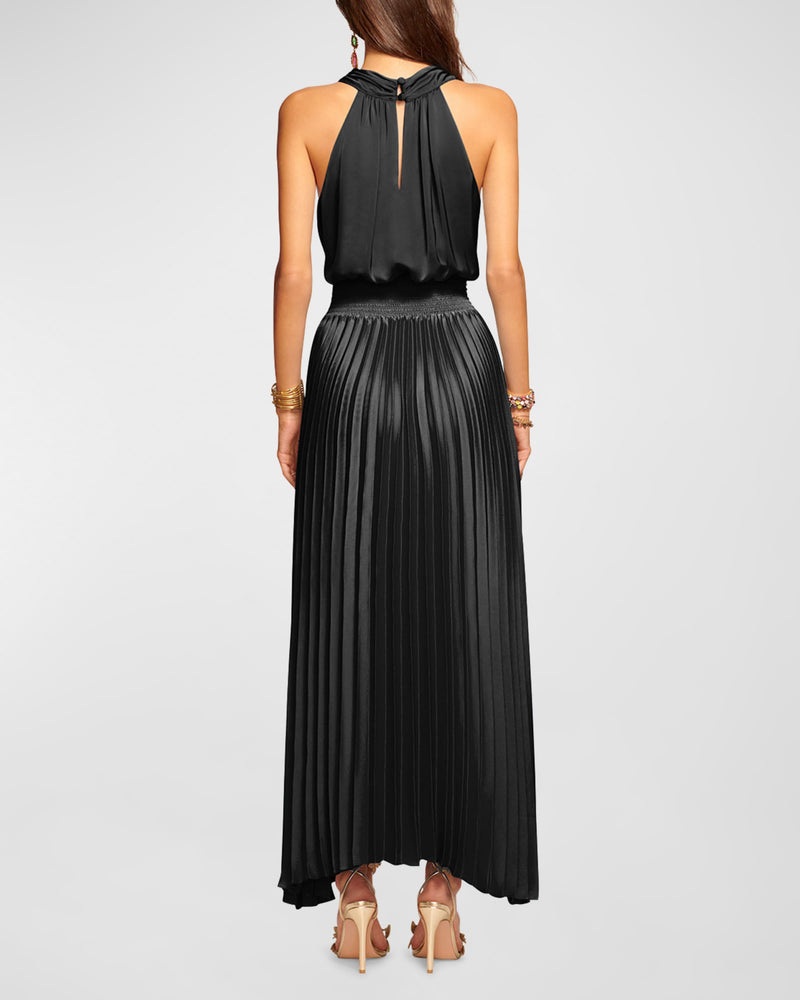 ARINA HALTER MAXI DRESS - BLK