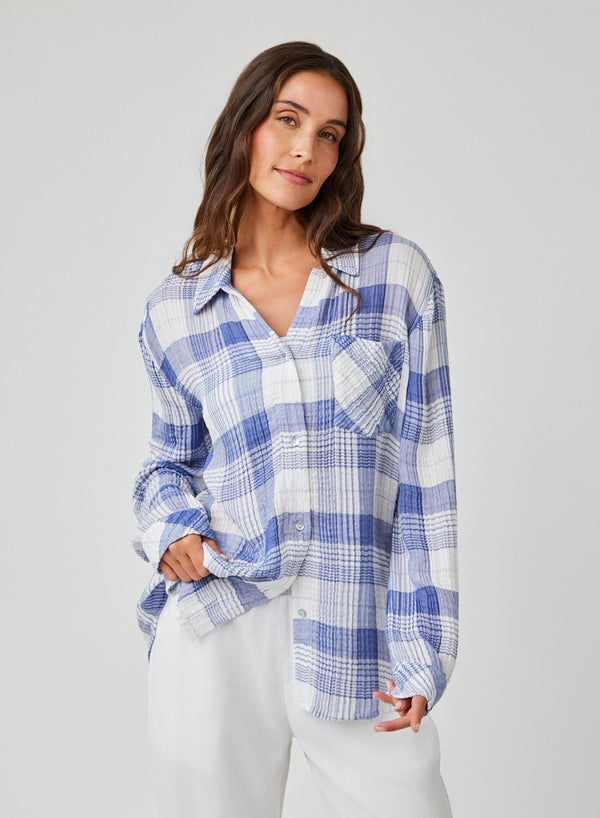 OVERSIZED SHIRT W/PKT - PLAID