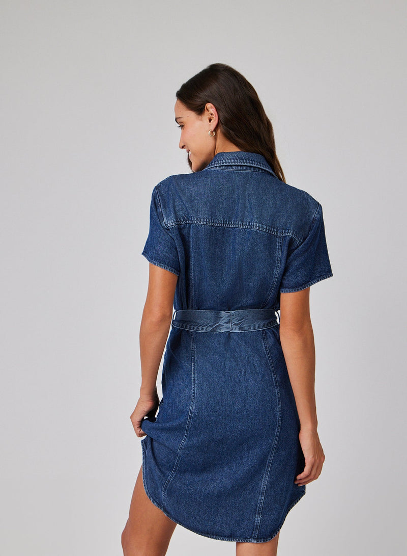 S/S SEAMED SHIRT DRESS