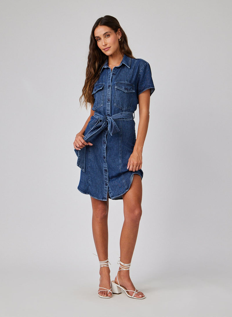 S/S SEAMED SHIRT DRESS